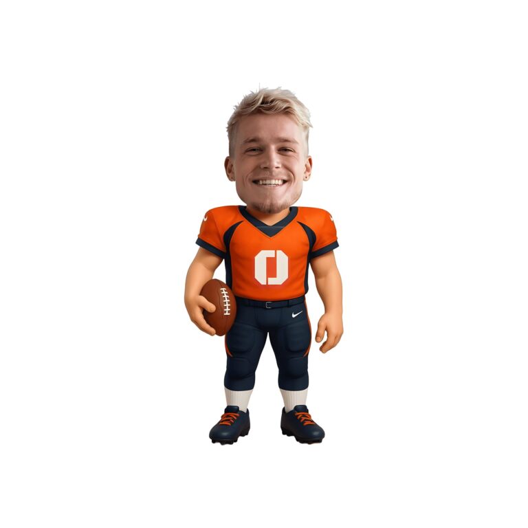 Custom Orange Number 0 Football Player Face Cutout – Original Custom Orange Number 0 Football Player Face Cutout design preview