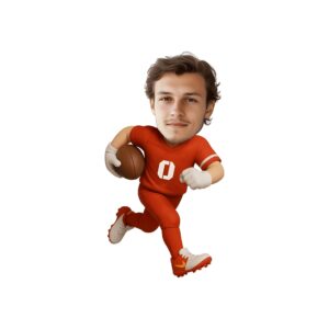 Custom Red Number 0 Football Runner Face Cutout – Original Custom Red Number 0 Football Runner Face Cutout design preview