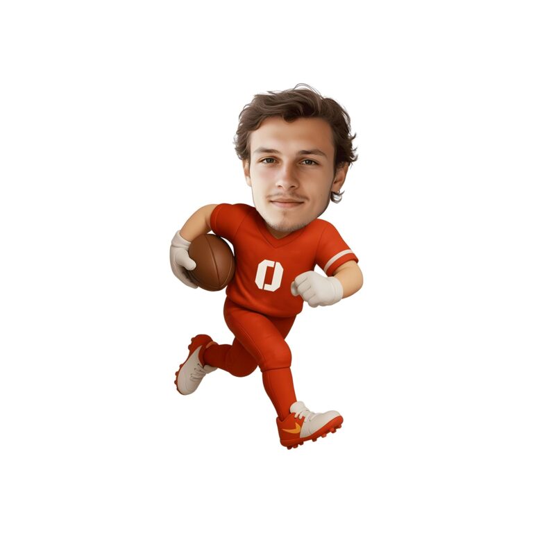 Custom Red Number 0 Football Runner Face Cutout – Original Custom Red Number 0 Football Runner Face Cutout design preview