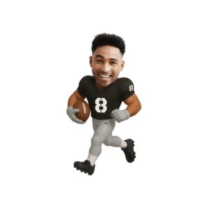 Custom Black Number 8 Football Runner Face Cutout – Original Custom Black Number 8 Football Runner Face Cutout design preview