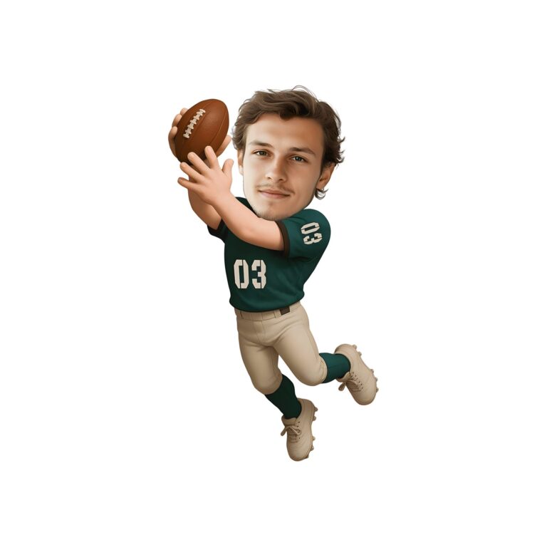 Custom Green Number 03 Football Receiver Face Cutout – Original Custom Green Number 03 Football Receiver Face Cutout design preview