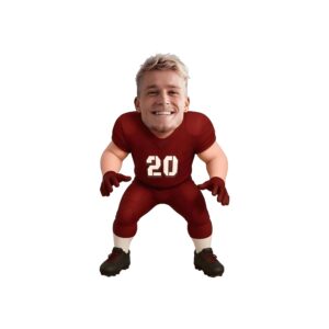 Custom Red Number 20 Defensive Player Face Cutout – Original Custom Red Number 20 Defensive Player Face Cutout design preview
