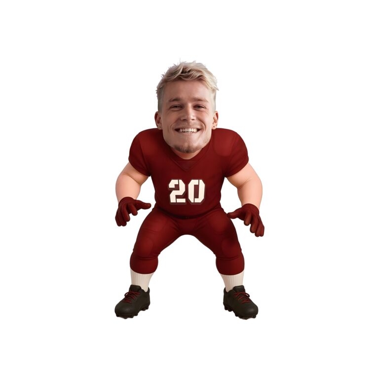 Custom Red Number 20 Defensive Player Face Cutout – Original Custom Red Number 20 Defensive Player Face Cutout design preview