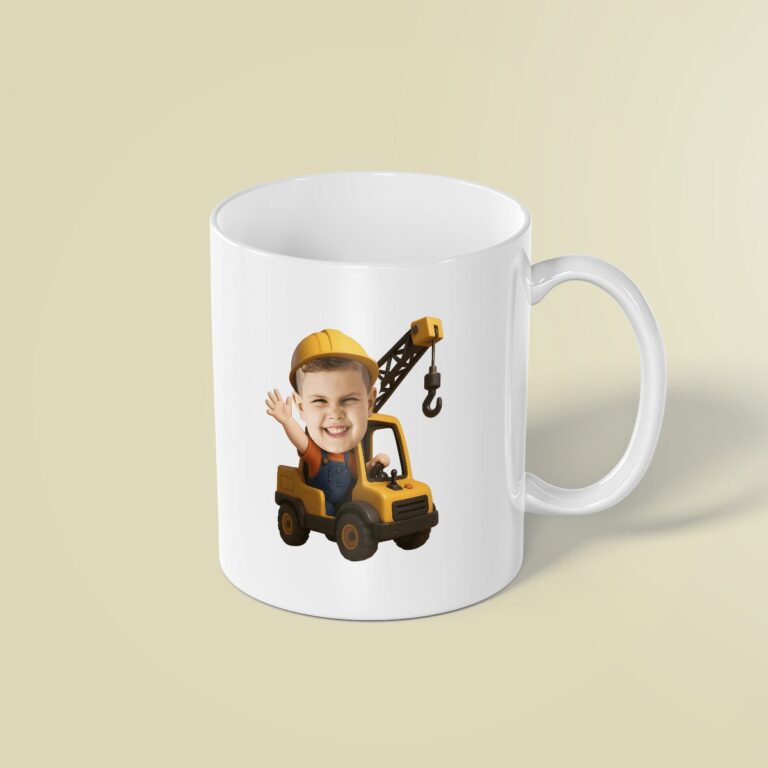 Custom Mobile Crane Driver Face Cutout – Mug Custom Mobile Crane Driver Face Cutout shown on a mug mockup