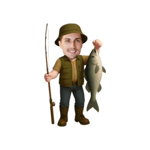 Custom Angler Displaying a Catch Face Cutout – Original Custom Angler Displaying a Catch Face Cutout design preview