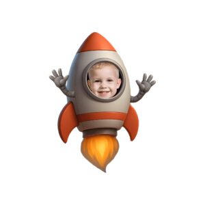 Custom Child Astronaut Riding Inside a Rocket Face Cutout – Original Custom Child Astronaut Riding Inside a Rocket Face Cutout design preview