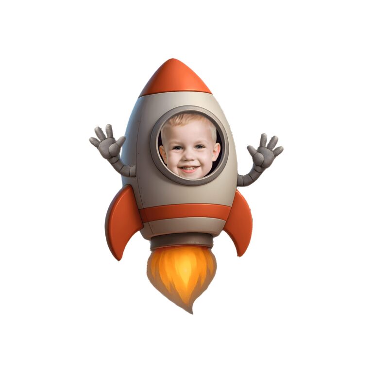 Custom Child Astronaut Riding Inside a Rocket Face Cutout – Original Custom Child Astronaut Riding Inside a Rocket Face Cutout design preview