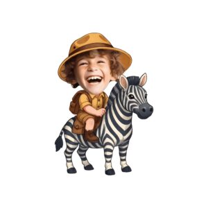 Custom Zebra Safari Rider Tan Pith Helmet Face Cutout – Original Custom Zebra Safari Rider Tan Pith Helmet Face Cutout design preview