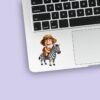 Custom Zebra Safari Rider Tan Pith Helmet Face Cutout – Sticker Custom Zebra Safari Rider Tan Pith Helmet Face Cutout shown on a sticker mockup