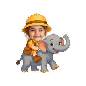 Custom Elephant Safari Rider Face Cutout – Original Custom Elephant Safari Rider Face Cutout design preview