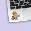 Custom Elephant Safari Rider Face Cutout – Sticker Custom Elephant Safari Rider Face Cutout shown on a sticker mockup