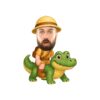 Custom Crocodile Safari Rider Face Cutout – Original Custom Crocodile Safari Rider Face Cutout design preview