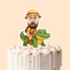 Custom Crocodile Safari Rider Face Cutout – Cake Topper Custom Crocodile Safari Rider Face Cutout shown on a cake topper mockup