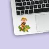 Custom Crocodile Safari Rider Face Cutout – Sticker Custom Crocodile Safari Rider Face Cutout shown on a sticker mockup
