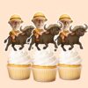 Custom African Buffalo Safari Rider Face Cutout – Cupcake Topper Custom African Buffalo Safari Rider Face Cutout shown on a cupcake topper mockup