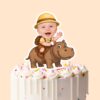 Custom Hippopotamus Safari Rider Face Cutout – Cake Topper Custom Hippopotamus Safari Rider Face Cutout shown on a cake topper mockup