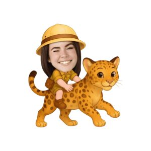 Custom Spotted Leopard Safari Rider Face Cutout – Original Custom Spotted Leopard Safari Rider Face Cutout design preview