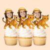 Custom Spotted Leopard Safari Rider Face Cutout – Cupcake Topper Custom Spotted Leopard Safari Rider Face Cutout shown on a cupcake topper mockup