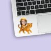 Custom Spotted Leopard Safari Rider Face Cutout – Sticker Custom Spotted Leopard Safari Rider Face Cutout shown on a sticker mockup