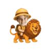 Custom Lion Safari Rider Yellow Pith Helmet Face Cutout – Original Custom Lion Safari Rider Yellow Pith Helmet Face Cutout design preview
