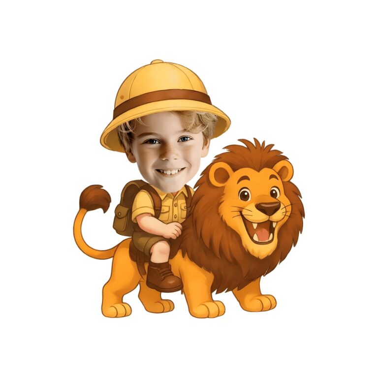 Custom Lion Safari Rider Yellow Pith Helmet Face Cutout – Original Custom Lion Safari Rider Yellow Pith Helmet Face Cutout design preview