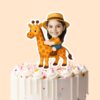 Custom Giraffe Safari Golden Spotted Giraffe Face Cutout – Cake Topper Custom Giraffe Safari Golden Spotted Giraffe Face Cutout shown on a cake topper mockup