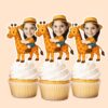 Custom Giraffe Safari Golden Spotted Giraffe Face Cutout – Cupcake Topper Custom Giraffe Safari Golden Spotted Giraffe Face Cutout shown on a cupcake topper mockup