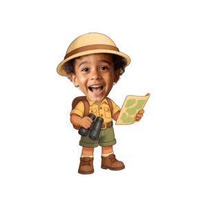Custom Safari Guide with Map and Binoculars Face Cutout – Original Custom Safari Guide with Map and Binoculars Face Cutout design preview