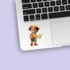 Custom Safari Guide with Map and Binoculars Face Cutout – Sticker Custom Safari Guide with Map and Binoculars Face Cutout shown on a sticker mockup
