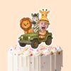 Custom Safari Jeep Driver with Wild Animals Face Cutout – Cake Topper Custom Safari Jeep Driver with Wild Animals Face Cutout shown on a cake topper mockup