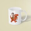 Custom Rider on a Red Tyrannosaur Face Cutout – Mug Custom Rider on a Red Tyrannosaur Face Cutout shown on a mug mockup