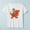 Custom Rider on a Red Tyrannosaur Face Cutout – T-shirt Custom Rider on a Red Tyrannosaur Face Cutout shown on a T-shirt mockup