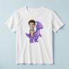 Custom Rider on a Purple Long-Neck Dinosaur Face Cutout – T-shirt Custom Rider on a Purple Long-Neck Dinosaur Face Cutout shown on a T-shirt mockup