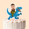 Custom Blue Raptor Explorer Rider Face Cutout – Cake Topper Custom Blue Raptor Explorer Rider Face Cutout shown on a cake topper mockup