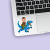 Custom Blue Raptor Explorer Rider Face Cutout – Sticker Custom Blue Raptor Explorer Rider Face Cutout shown on a sticker mockup