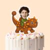Custom Rider on an Armored Club-Tail Dinosaur Face Cutout – Cake Topper Custom Rider on an Armored Club-Tail Dinosaur Face Cutout shown on a cake topper mockup