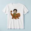 Custom Rider on an Armored Club-Tail Dinosaur Face Cutout – T-shirt Custom Rider on an Armored Club-Tail Dinosaur Face Cutout shown on a T-shirt mockup