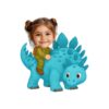 Custom Rider on a Turquoise Plated Dinosaur Face Cutout – Original Custom Rider on a Turquoise Plated Dinosaur Face Cutout design preview