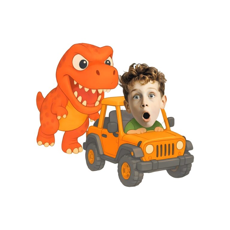 Custom Dinosaur Safari Jeep Scene Face Cutout – Original Custom Dinosaur Safari Jeep Scene Face Cutout design preview