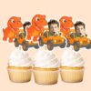 Custom Dinosaur Safari Jeep Scene Face Cutout – Cupcake Topper Custom Dinosaur Safari Jeep Scene Face Cutout shown on a cupcake topper mockup