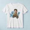 Custom Motorcycle Rider with Two Dinosaurs Face Cutout – T-shirt Custom Motorcycle Rider with Two Dinosaurs Face Cutout shown on a T-shirt mockup