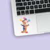 Custom Balloon-Themed Circus Clown Face Cutout – Sticker Custom Balloon-Themed Circus Clown Face Cutout shown on a sticker mockup