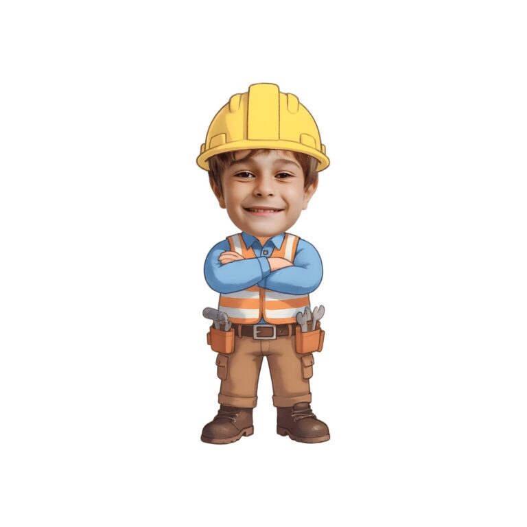 Custom Construction Worker with Tool Belt Face Cutout – Original Custom Construction Worker with Tool Belt Face Cutout design preview