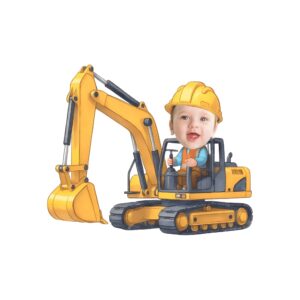 Custom Excavator Operator Light Shirt Face Cutout – Original Custom Excavator Operator Light Shirt Face Cutout design preview
