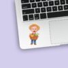 Custom Farmer Carrying Vegetables Face Cutout – Sticker Custom Farmer Carrying Vegetables Face Cutout shown on a sticker mockup