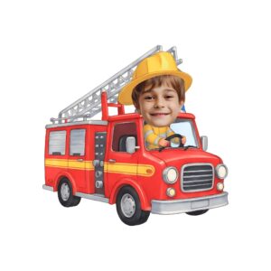 Custom Firefighter Driving a Ladder Truck Face Cutout – Original Custom Firefighter Driving a Ladder Truck Face Cutout design preview