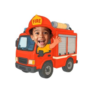 Custom Firefighter Red Helmet Labeled Fire Face Cutout – Original Custom Firefighter Red Helmet Labeled Fire Face Cutout design preview