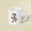 Custom Running Firefighter with Hose Nozzle Face Cutout – Mug Custom Running Firefighter with Hose Nozzle Face Cutout shown on a mug mockup