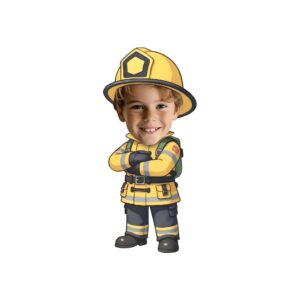 Custom Firefighter Standing at Attention Face Cutout – Original Custom Firefighter Standing at Attention Face Cutout design preview