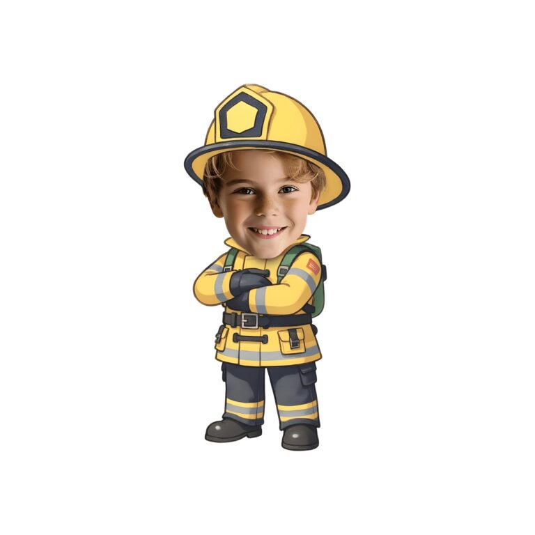 Custom Firefighter Standing at Attention Face Cutout – Original Custom Firefighter Standing at Attention Face Cutout design preview